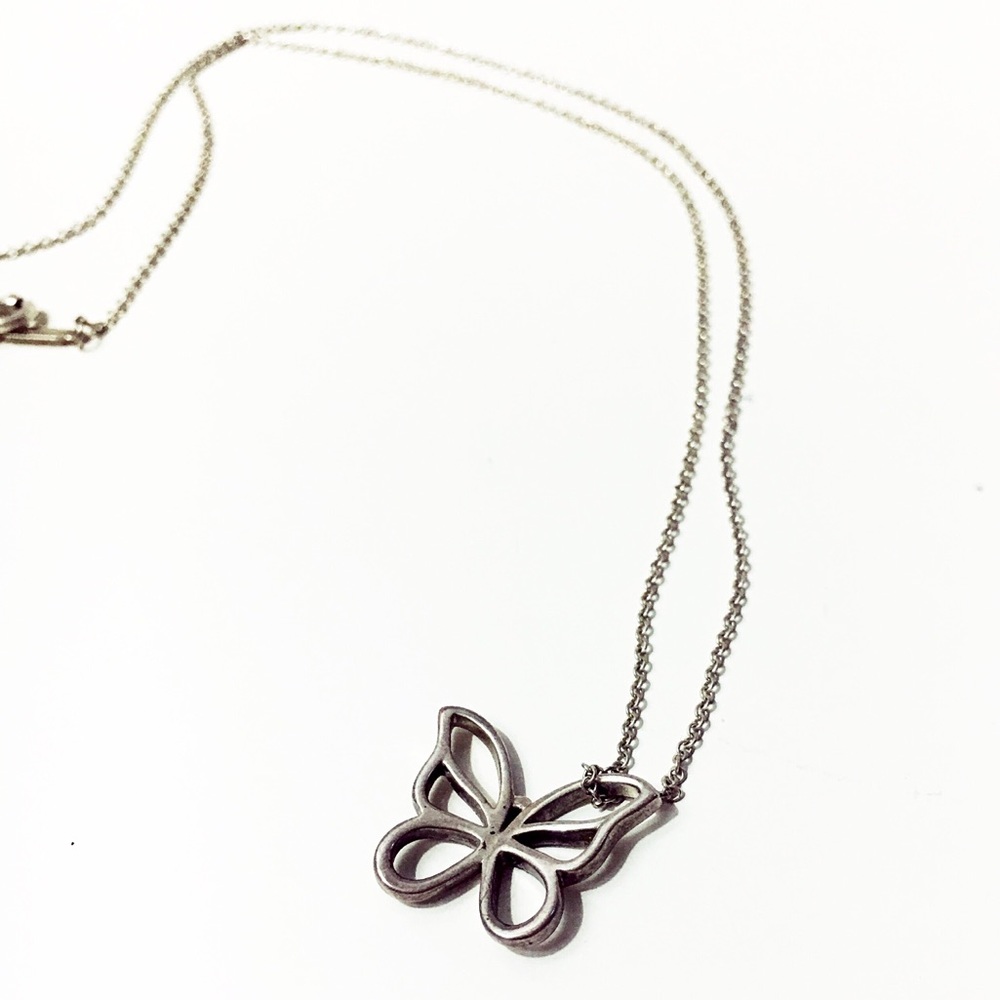 Authentic Tiffany Silver Butterfly Necklace